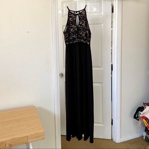 Nightway lace halter top gown